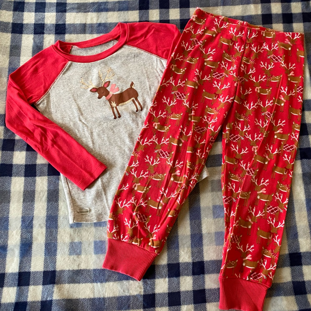 American Girl Kids Christmas Pajamas - Size 7